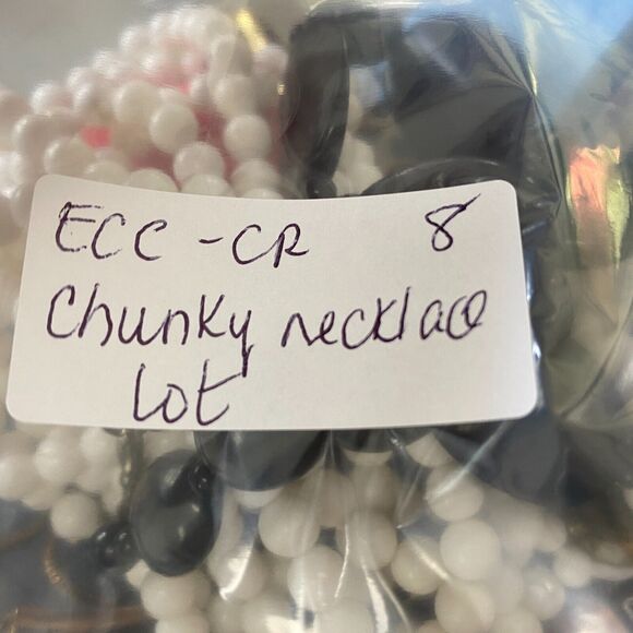 Vintage Necklace Lot Womens Chunky Beaded Animal Print Bold Glass Gold Black 3Pc - Picture 15 of 15